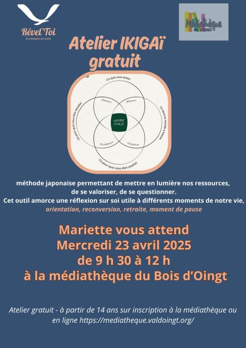 Atelier IKIGAI à la Médiathèque du Bois d'Oingt