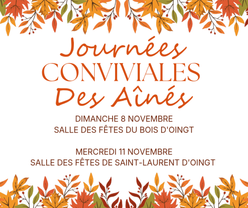 JOURNÉES CONVIVIALES DES AÎNÉS